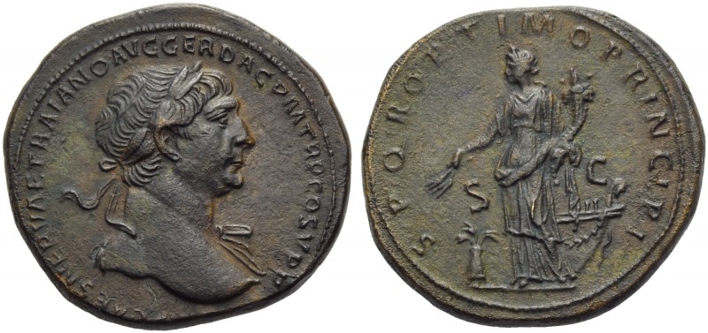 Trajan (98-117), Sestertius, Rome, AD 103-111; AE (g 28,85; mm 34; h 6); [IMP] C...