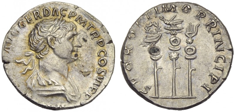 Trajan (98-117), Denarius, Rome, AD 113-114; AR (g 3,11; mm 29; h 7); IMP TRAIAN...