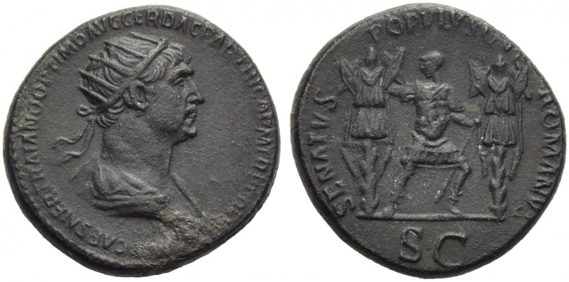 Trajan (98-117), Dupondius, Rome, AD 114-117; AE (g 13,18; mm 26; h 6); IMP CAES...
