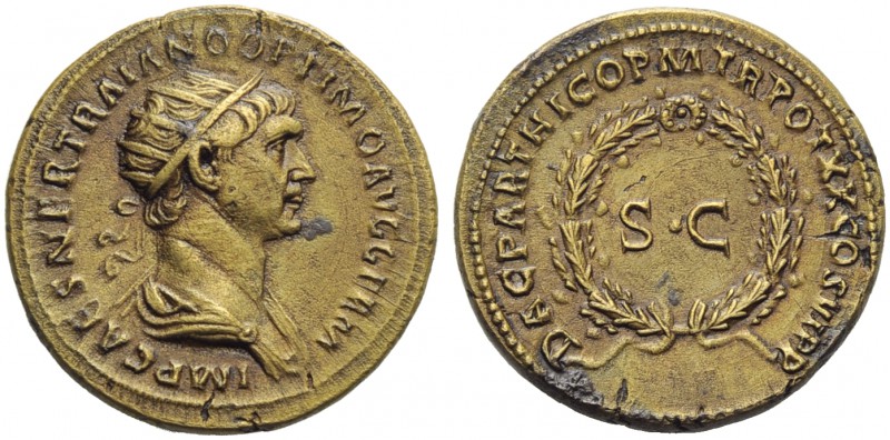 Trajan (98-117), As, struck in Rome for circulation in the East, AD 116; AE (g 7...
