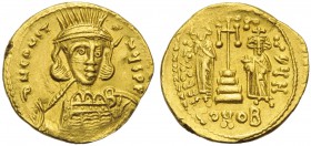 Constantine IV with Heraclius and Tiberius (668-685), Solidus, Constantinople, AD 668-673