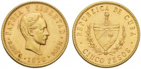 Cuba, Republic, 5 Pesos, 1916