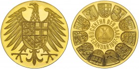 Germany, Federal Republic, 10 Dukaten Medal commemoring the return of Saarland in the Federal Germany, 1957