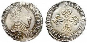 France, Henri III, 1/2 franc 1591, Touluse R3