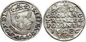 Stephan Bathory, 3 groschen 1586, Olcusia R2/R3