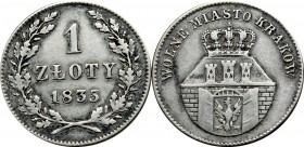 Free City of Cracow, 1 zloty 1835