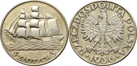 II Republic of Poland, 5 zloty 1936 Ship R
