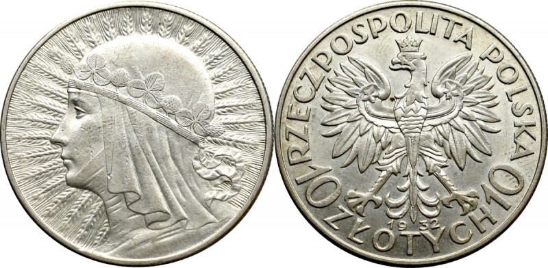 II Republic of Poland, 10 zloty 1932 Polonia Bardzo ładny egzemplarz z intensywn...