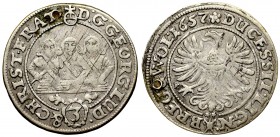 Schlesien, Liegnitz-Brieg Duchy, Georg, Ludovic and Christian, 3 krezuer 1657 EW, Brieg