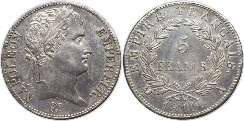 France, 5 francs 1810 Paris Obverse: Napoleon Bonaparte laureate head right&nbsp...