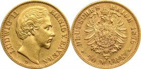 Germany, Bayern, 20 mark 1876 D, Munchen