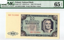 PRL, 20 złotych 1948 KB - PMG 65EPQ