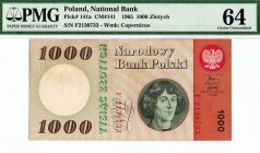 PRL, 1000 złotych 1965 F - PMG 64