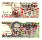 PRL, zestaw 10.000 złotych 1988 i 50.000 złotych 1993 - WZÓR