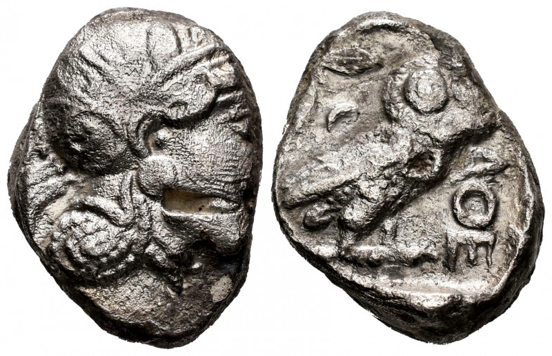 Attica. Tetradrachm. 440-404 BC. Athens. (Gc-2526). (Sng Cop-31). Ag. 16,56 g. T...