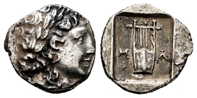 Lycian Dynasts. Masikytes. Hemidrachm. 44-18 BC. (Troxell-86). Anv.: Apollo's he...