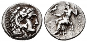 Kingdom of Macedon. Alexander III, "The Great". Drachm. 323-280 BC. Uncertain mint, Western Asia Minor. (Price-2733). Anv.: Head of Herakles right, we...