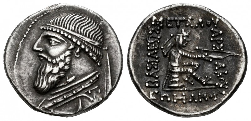 Kingdom of Parthia. Mithradates II. Drachm. 120-109 BC. Ekbatana. (Sellwood-24.1...