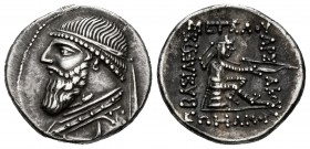 Kingdom of Parthia. Mithradates II. Drachm. 120-109 BC. Ekbatana. (Sellwood-24.10). Anv.: Diademed bust to left. Rev.: BAΣIΛEΩΣ MEΓAΛOV APΣAKOV ΕΠIΦAN...