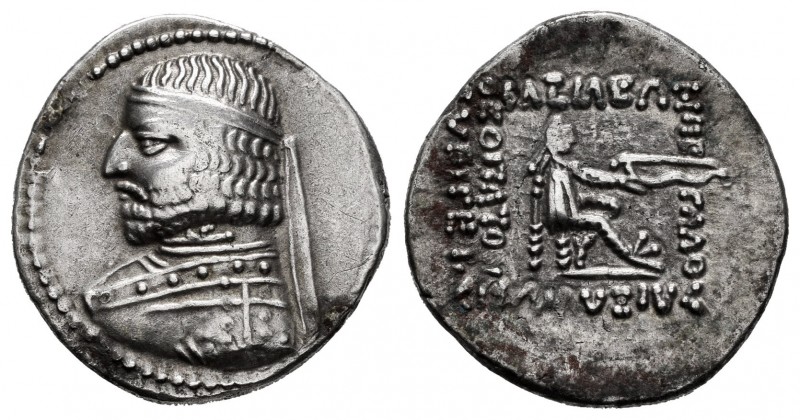 Kingdom of Parthia. Arsakes XVI. Drachm. 78-61 BC. Ekbatana. (Sellwood-30.14). A...