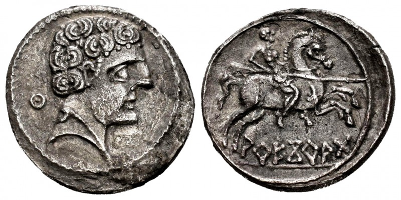 Areikoratikos-Arekoratas. Denarius. 150-20 BC. Agreda (Soria). (Abh-111). Anv.: ...
