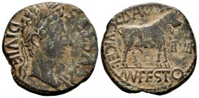 Kelse-Celsa. Unit. 27 BC -14 AD. Velilla de Ebro (Zaragoza). Time of Augustus. (Abh-809). (Acip-3164). Anv.: Augustus laureate head right, around AVGV...