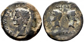 Iulia Traducta. Augustus period. Dupondius. 27 BC - 14 AD. Algeciras (Cádiz). (Abh-1610). (Acip-3351). Anv.: PERM. CAES. AVG. Head of Augustus left. R...