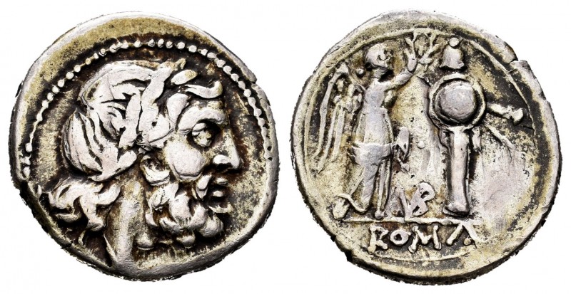 Anonymous. Victoriatus. 211-208 BC. Rome. (Craw-95/1a). (Sydenham-113). Anv.: La...