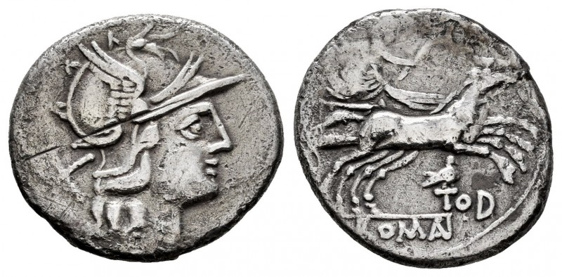 Anonymous. Denarius. 189-180 BC. Rome. (Ffc-81). (Craw-141/1). (Cal-56). Anv.: H...