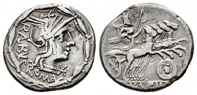 Acilius. Denarius. 125 BC. Rome. (Ffc-92). (Craw-271/1). (Cal-64). Anv.: Head of...