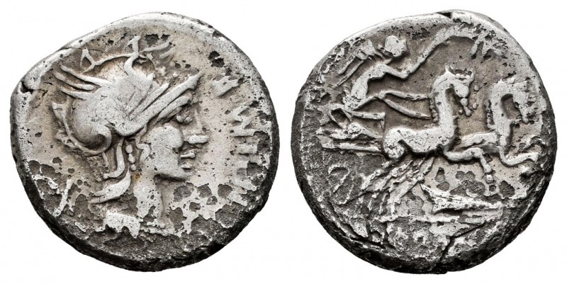 Cipius. M. Cipius M.F. Denarius. 115-114 BC. Uncertain mint. (Ffc-563). (Craw-28...