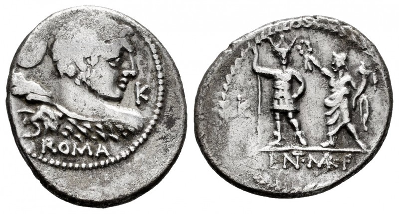 Cornelius. Pub Cornelius Lentulus Marcellinus. Denarius. 100 BC. Auxiliary mint ...