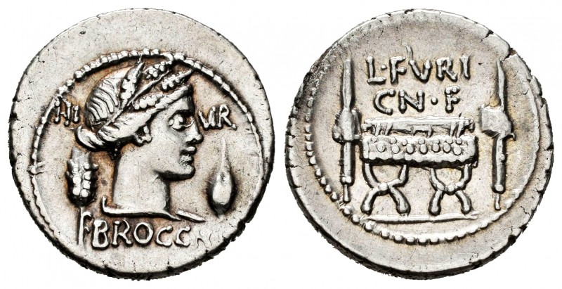 Furius. L. Furius Cn. f. Brocchus. Denarius. 63 BC. Rome. (Ffc-735). (Craw-414/1...