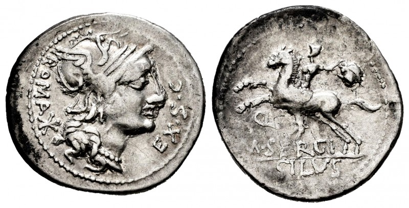 Sergius. M. Sergius Silus. Denarius. 116-115 BC. Norte de Italia. (Ffc-1112). (C...