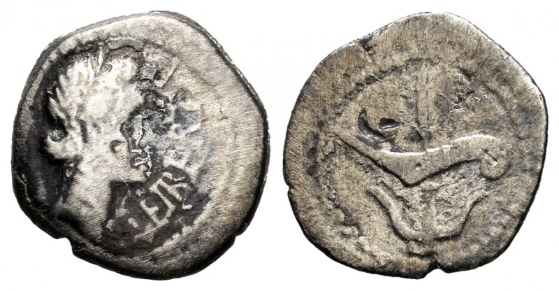 Brutus. Q. Servilius Caepio (M. Junius). Quinarius. 42 BC. Military mint travell...