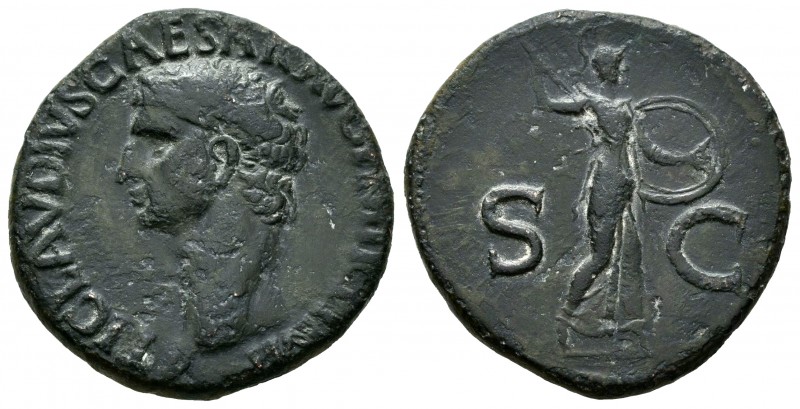 Claudius. Unit. 42 AD. Rome. (Spink-1862). (Ric-116). Rev.: SC. Minerva standing...