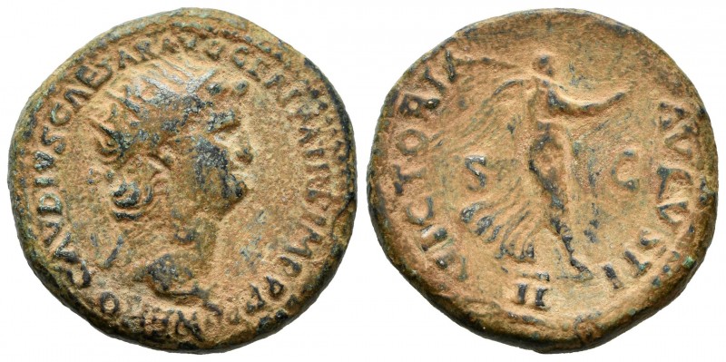 Nero. Dupondius. 64 AD. Rome. (Ric-202). (Bmcre-222). Anv.: NERO CLAVD CAESAR AV...