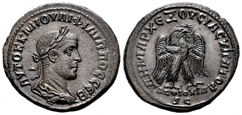 Philip II. Tetradrachm. 249 AD. Antioch. Seleucis and Pieria. (Prieur-473). Anv....