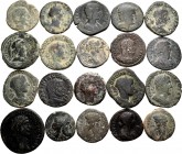 Lot of 20 coins from Ancient Hispania and Roman Empire. Great variety of values, mints and emperors like: Marcus Aurelius, Trajan, Antoninus Pius, Fau...