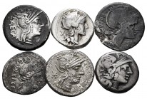 Lot of 6 coins from the Roman Republic. Denarius of different families like: Flaminia, Renia, Cipia, Fabia, Porcia and Quinarius of Egnatuleia. Ag. TO...
