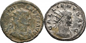 Lot of 2 antoninianus, Maxiamianus Hercules with Hercules on reverse and Gallienus with Moon on reverse. TO EXAMINE. Choice F/Choice VF. Est...70,00. ...