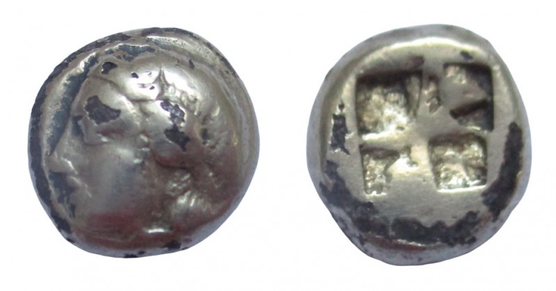 EL Hekte fourré
Ionia. Phokaia, c. 478-387 BC, Head of Dionysos left, wearing i...