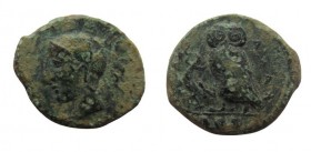 Bronze Æ
Sicily, Kamarina, c.410-405 BC, Athena / Owl
17 mm, 3,97 g