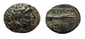 Bronze Æ
Laureate head of Zeus right / ΣΕΛΕΥΚΕΩΝ. Winged thunderbolt; monogram to lower left, Seleukeia Pieria mint, 2nd-1st centuries BC
XXXXXXX
H...