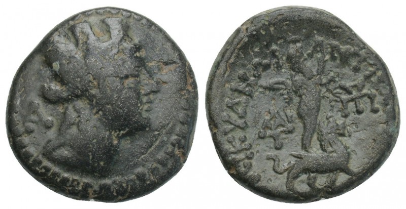 Bronze Æ
Cilicia, Tarsos, Antioch IV (175-164 BC), Turreted head of Tyche to ri...