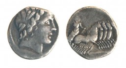 Denarius AR
Anonymous, 86 BC. Apollo / Jupiter in quadriga right. Associated with Signed Denarii of Gargonius, Ogulnius and Vergilius
17 mm, 3,85 g...