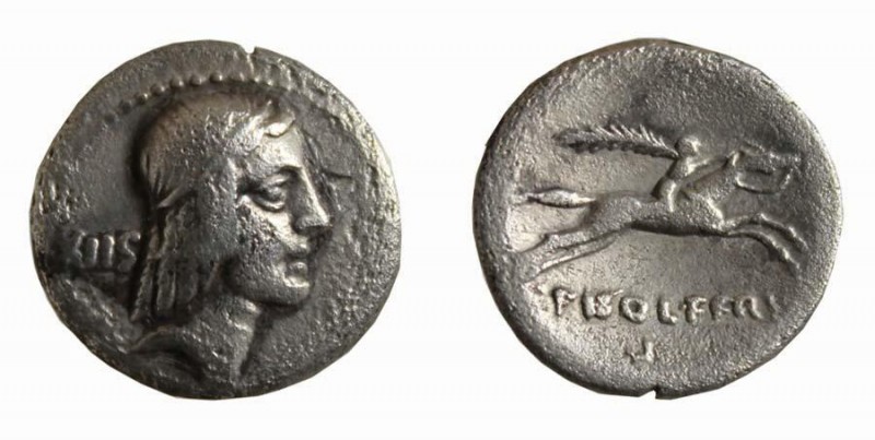 Denier AR
GENS CALPURNIA, L. Calpurnius Piso Frugi/ laureate head of Apollo r. ...