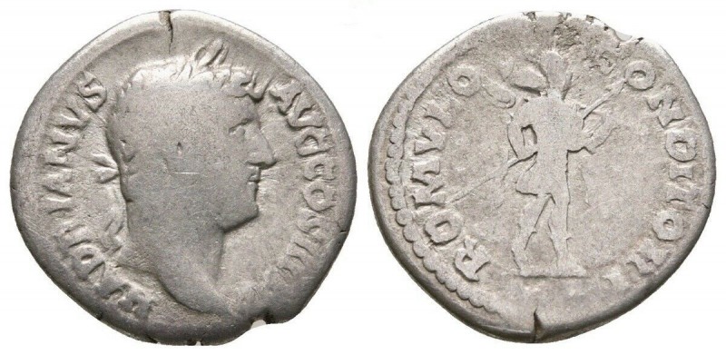 Denarius AR
Hadrian, Romulus,Trophy, Rome
18 mm, 2,64 g