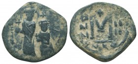Follis Æ
Heraclius and Heraclius Constantine, 610-641 AD, Constantinople mint
29 mm, 7,30 g