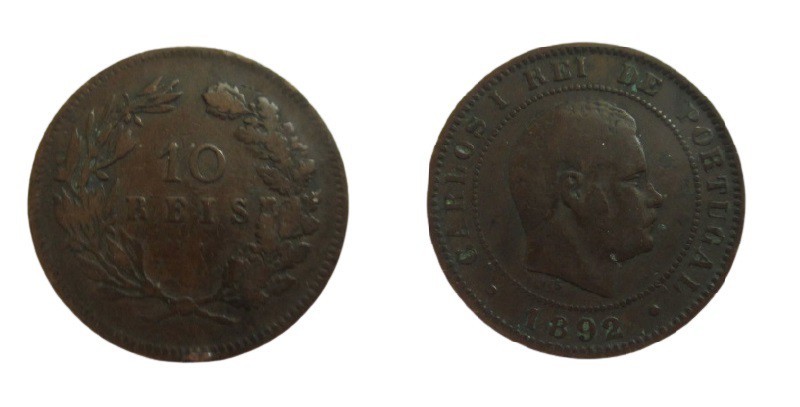10 Reis
Portugal, Carlos I, 1892
25 mm, 5,76 g
